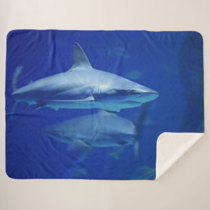 BLUE SHARKS SHERPA BLANKET