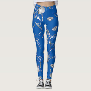 Blue shattered glass and diamonds leggings