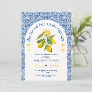 Blue she found her main squeeze bridal shower invitation