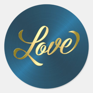Blue Sheen Gold Love Envelope Seal