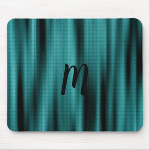 Blue Sheen Texture Personalise Monogram Mouse Pad