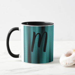 Blue Sheen Texture Personalise Monogram Mug