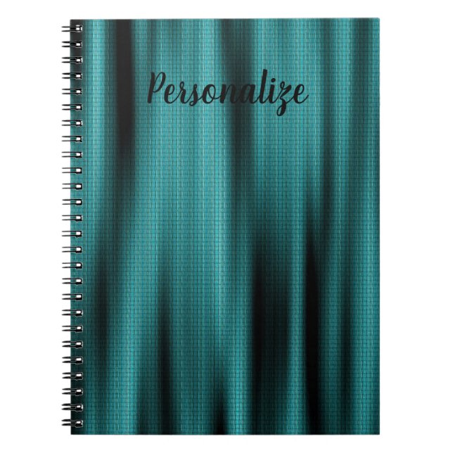 Blue Sheen Texture Personalise Monogram Notebook (Front)
