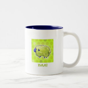 Blue Sheep 2-Tone Mug(right handle) Two-Tone Coffee Mug