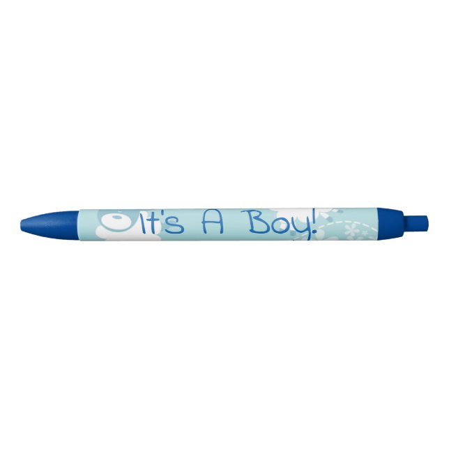 blue sheep baby boy shower ink pen (Front)