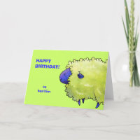 Blue Sheep Greeting Card(customisable)