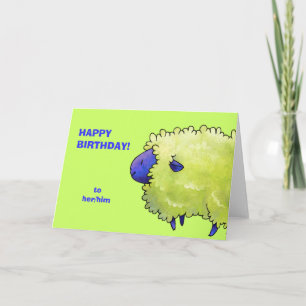 Blue Sheep Greeting Card(customisable) Card