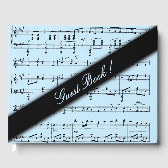 Blue Sheet Music Guest Book (Front)