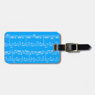 Blue Sheet Music Luggage Tag