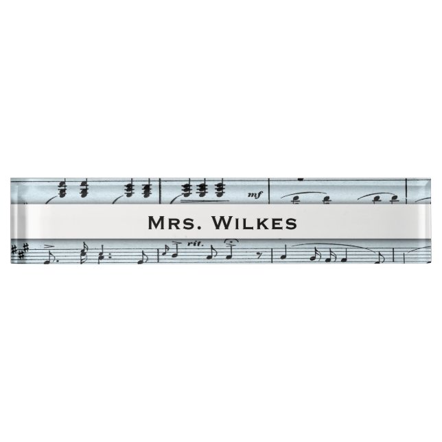 Blue Sheet Music Nameplate (Front)