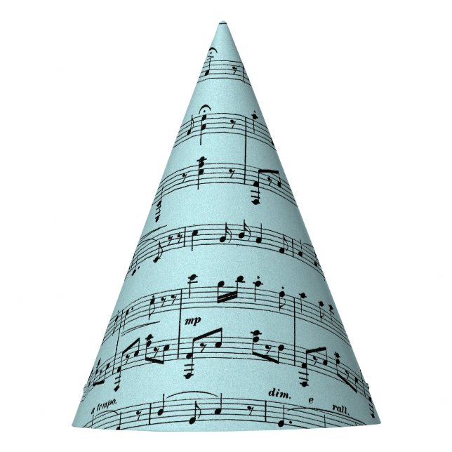 Blue Sheet Music Party Hat (Front)