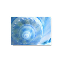 Blue Shell Abstract Digital Art Canvas Print