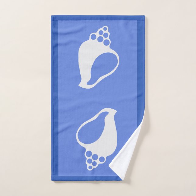 Blue Shell Hand Towel (Hand Towel)