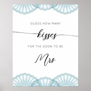 Blue Shell how many kisses bridal shower game Poster