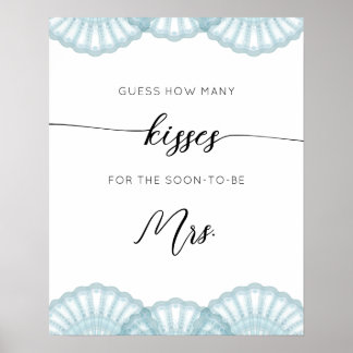 Blue Shell how many kisses bridal shower game  Poster