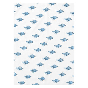 Blue shell nautical coastal beach sea ocean tablecloth