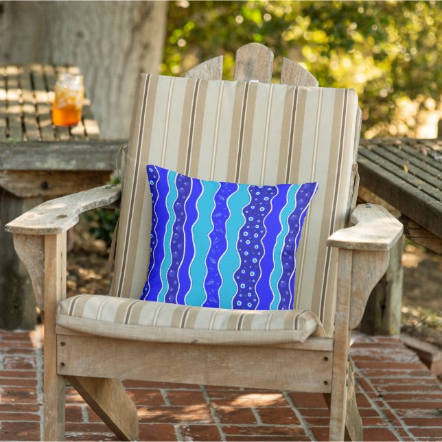 Blue Shell Pattern Cushion (Chair)