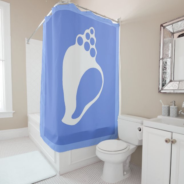 Blue Shell Shower Curtain (In Situ)