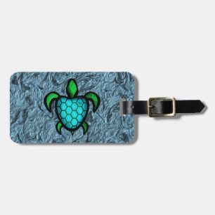 Blue Shell Turtle Luggage Tag