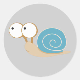Blue Shelled Snail Classic Round Sticker