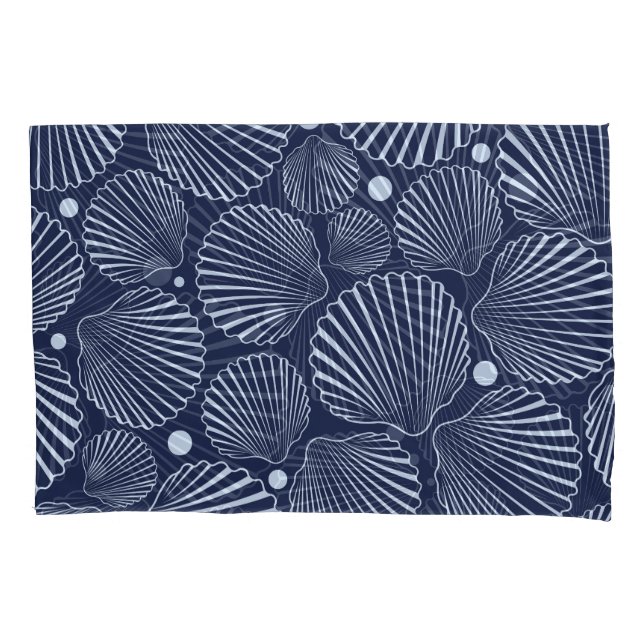 Blue shells, summer sea pattern. pillowcase (Front)