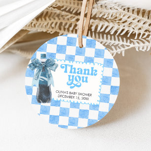 Blue She's Ready to Pop Baby Shower Favour Tags