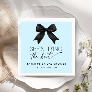 Blue She's Tying The Knot Bridal Shower Napkin
