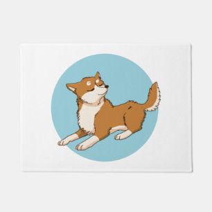 Blue shiba design. doormat