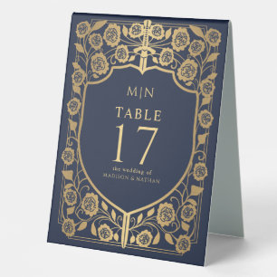 Blue Shield Mediaeval Fantasy Monogram Wedding