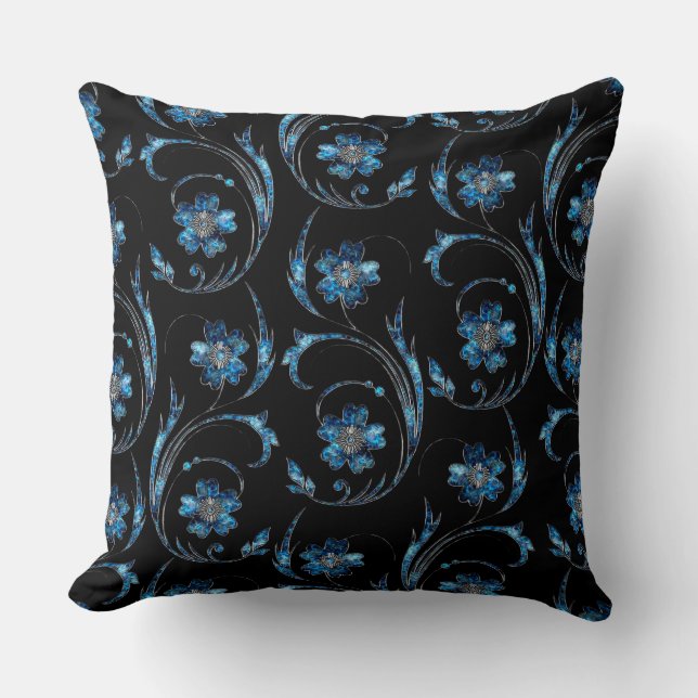 Blue Shimmer Floral 2  Cushion (Front)