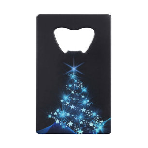 Blue Shine of Stars on Christmas Tree Dark 