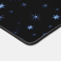Blue shiny Christmas stars, snowflake on night sky