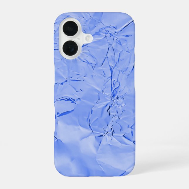 blue shiny foil iPhone 16 case (Back)