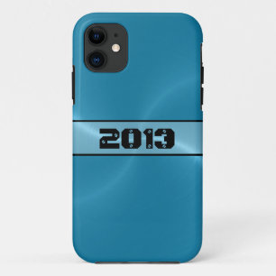 Blue Shiny Stainless Steel Metal 12 iPhone 11 Case