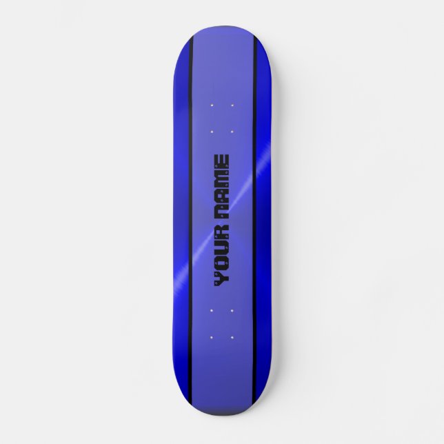 Blue Shiny Stainless Steel Metal 2 Skateboard (Front)