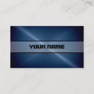 Blue Shiny Stainless Steel Metal Business Card