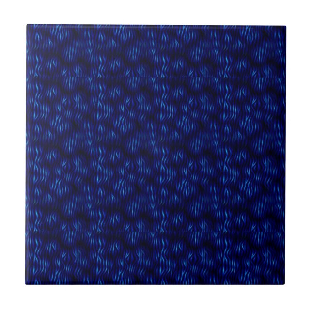 Blue shiny textured ceramic tile (Front)