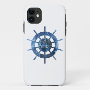 Blue Ship's Helm Rust Metal iPhone 11 Case