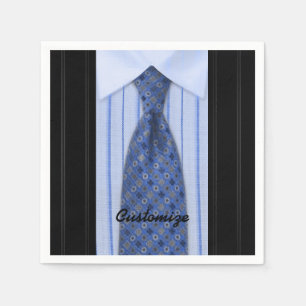Blue Shirt and Tie Mens Suit Napkins