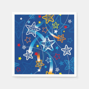 Blue Shooting Stars Pattern Napkins