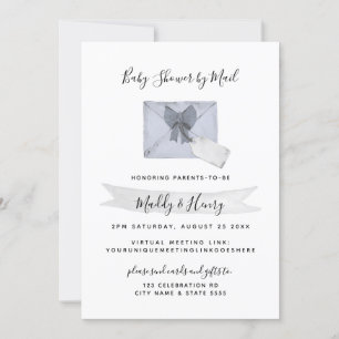 Blue Shower by Mail Virtual Long Distance Invitation