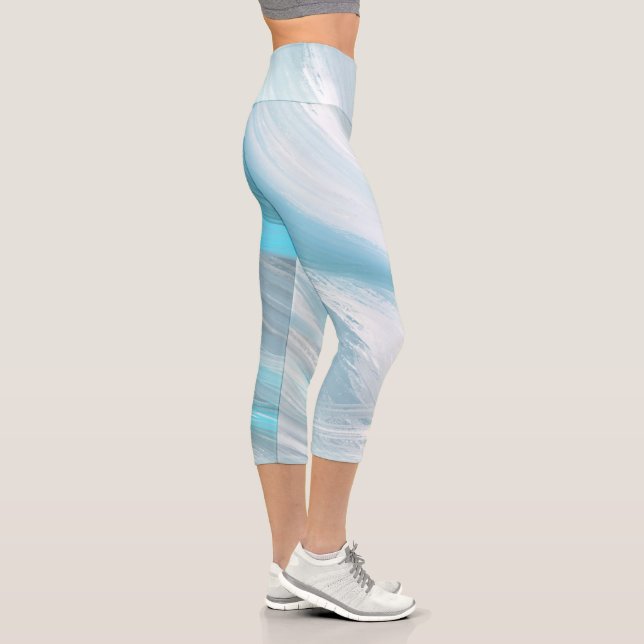blue shy modern decoration capri leggings (Right)