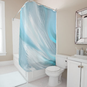 blue shy modern decoration shower curtain