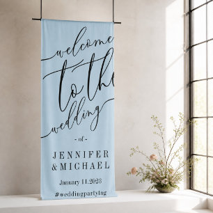 Blue Signature Big Welcome to the wedding Banner