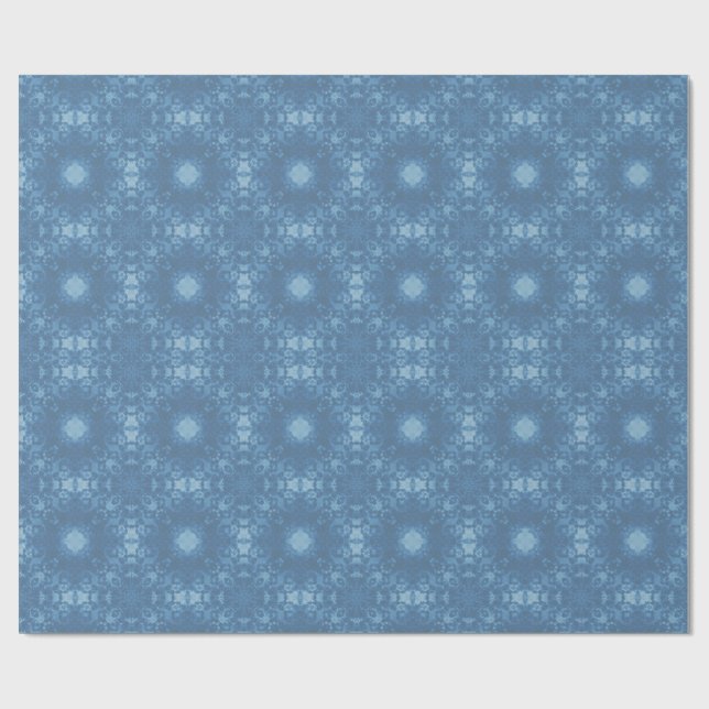 Blue Signature Goth Pattern Wrapping Paper (Flat)