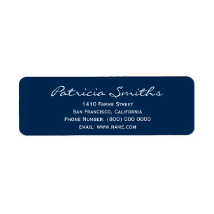 blue signature return address label