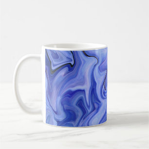 Blue silk abstract coffee mug