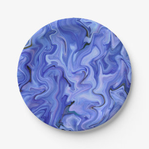 Blue silk abstract        paper plate