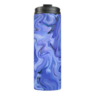 Blue silk abstract thermal tumbler