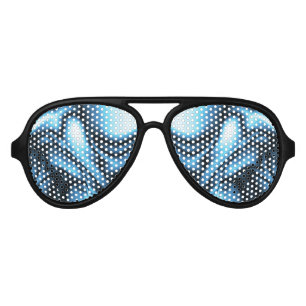 Blue Silk Aviator Sunglasses